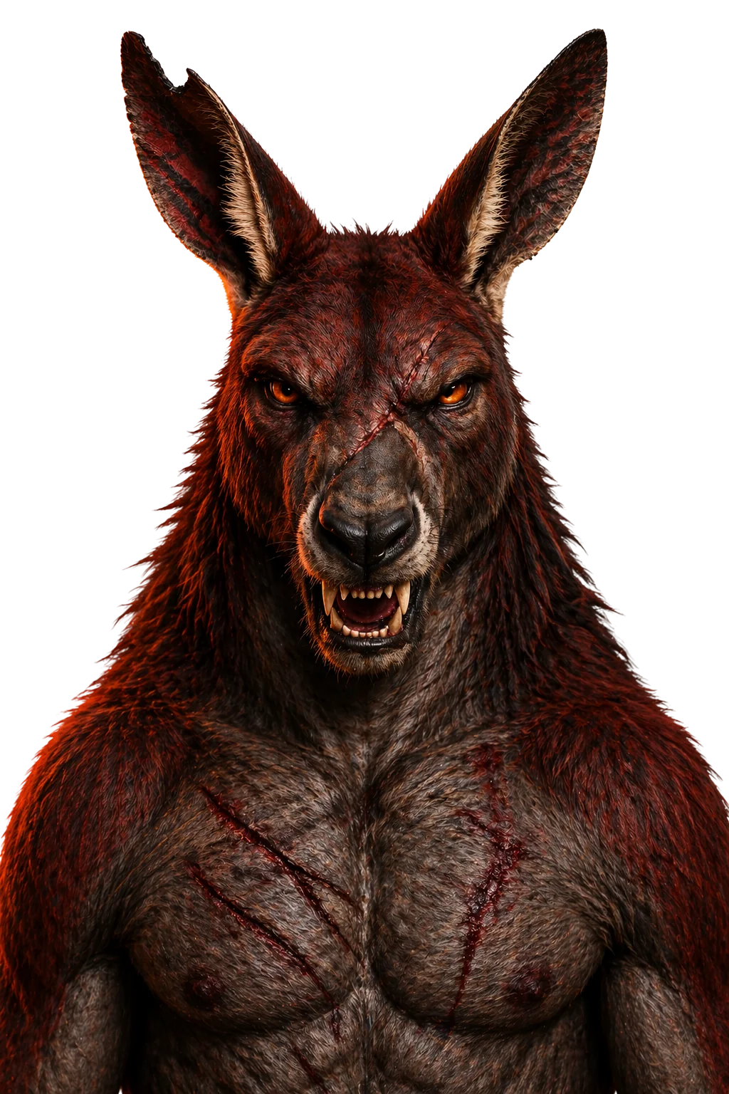 A red kangaroo — a portrait representing Australia.
